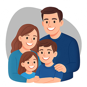 Happy family with bright smiles at Beachstone Dental in Leamington, Ontario — welcoming patients with Canadian Dental Care Plan (CDCP) coverage for affordable dental care.